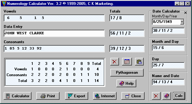 Numerology Calculator screenshot